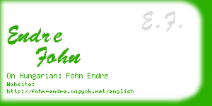 endre fohn business card